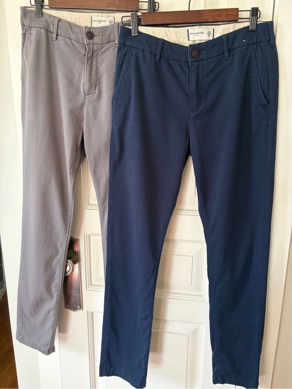 2/$30 Abercrombie Boys ‘Classic’ Chinos Bundle, Blue & Gray, Size 15/16